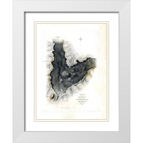 Haleakala Maui County Hawaii - US 1841  White Modern Wood Framed Art Print with Double Matting by US Expedition