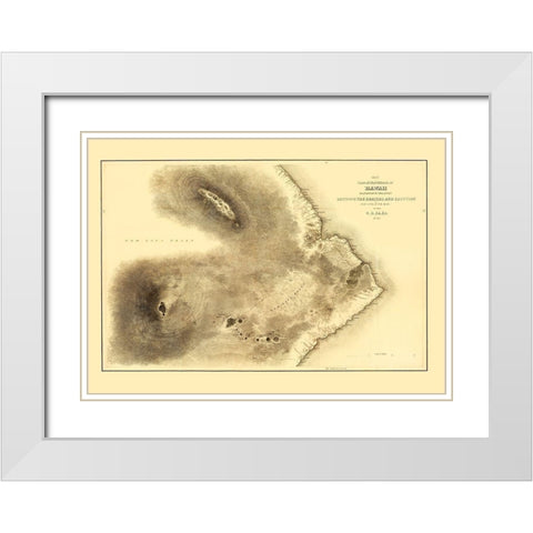 Hawaii Hawaii - Wilkes 1841 White Modern Wood Framed Art Print with Double Matting by Wilkes