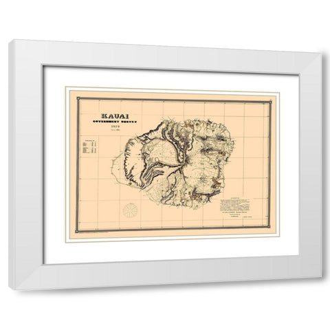 Kauai Hawaii - Kittredge 1878 White Modern Wood Framed Art Print with Double Matting by Kittredge