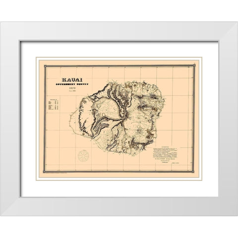 Kauai Hawaii - Kittredge 1878 White Modern Wood Framed Art Print with Double Matting by Kittredge