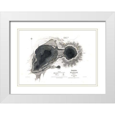 Kilauea County Hawaii - US 1841  White Modern Wood Framed Art Print with Double Matting by US Expedition