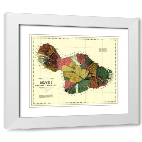 Maui Hawaii - Dodge 1885 White Modern Wood Framed Art Print with Double Matting by Dodge