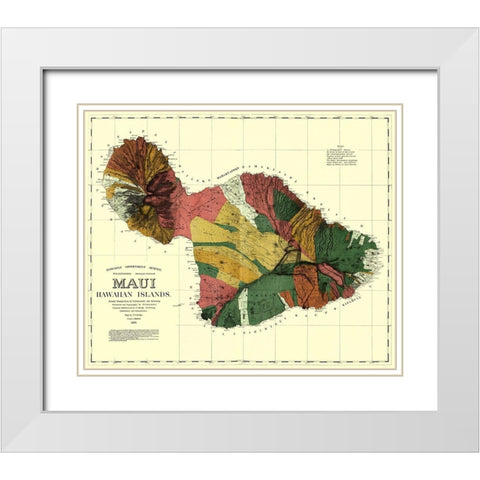 Maui Hawaii - Dodge 1885 White Modern Wood Framed Art Print with Double Matting by Dodge