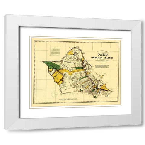Oahu Hawaii - Covington 1881 White Modern Wood Framed Art Print with Double Matting by Covington