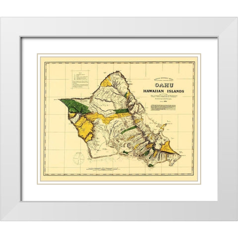 Oahu Hawaii - Covington 1881 White Modern Wood Framed Art Print with Double Matting by Covington
