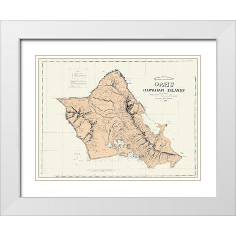 Oahu Hawaii - Covington 1881 White Modern Wood Framed Art Print with Double Matting by Covington