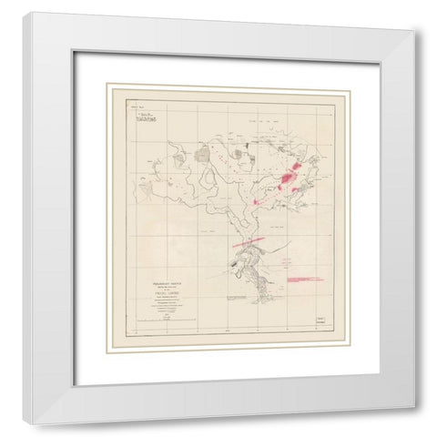 Oahu County Hawaii - Alexander 1873  White Modern Wood Framed Art Print with Double Matting by Alexander