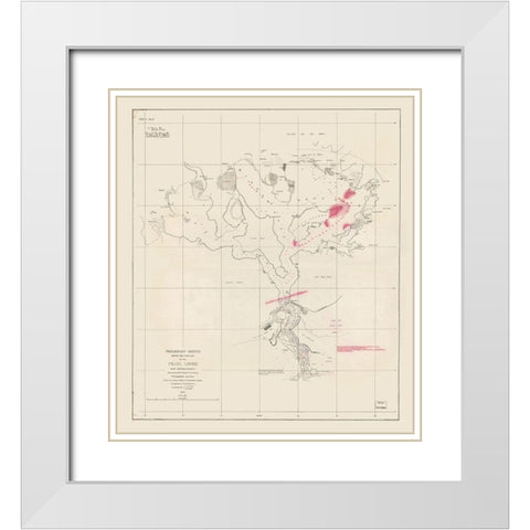 Oahu County Hawaii - Alexander 1873  White Modern Wood Framed Art Print with Double Matting by Alexander