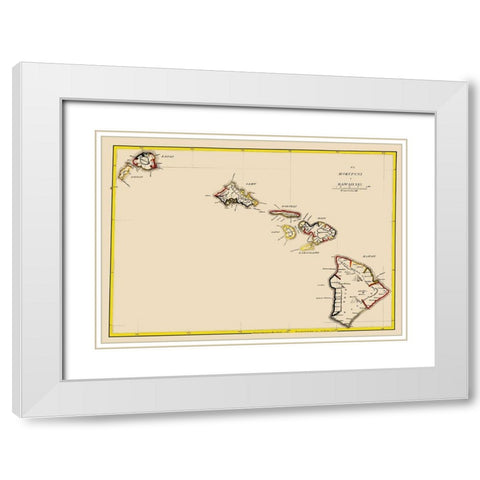Hawaii - Lahaina Luna 1837 White Modern Wood Framed Art Print with Double Matting by Lahaina