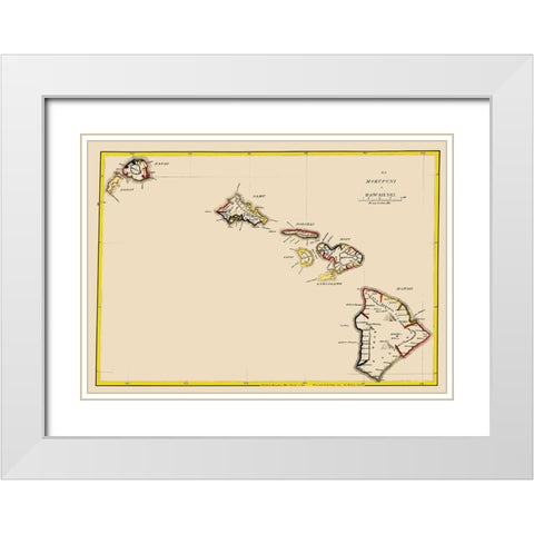 Hawaii - Lahaina Luna 1837 White Modern Wood Framed Art Print with Double Matting by Lahaina