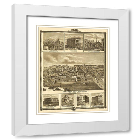Atlantic Cass Co Iowa - Shober 1875 White Modern Wood Framed Art Print with Double Matting by Andreas