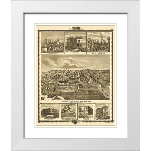 Atlantic Cass Co Iowa - Shober 1875 White Modern Wood Framed Art Print with Double Matting by Andreas