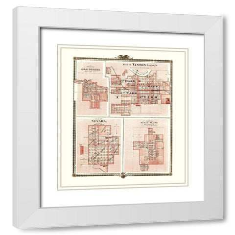 Blairstown, Vinton, Nevada, Belle Plaine Iowa White Modern Wood Framed Art Print with Double Matting by Andreas