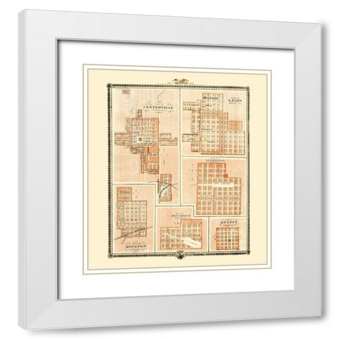 Centerville, Leon, Allerton, Seymour, Quincy Iowa White Modern Wood Framed Art Print with Double Matting by Andreas