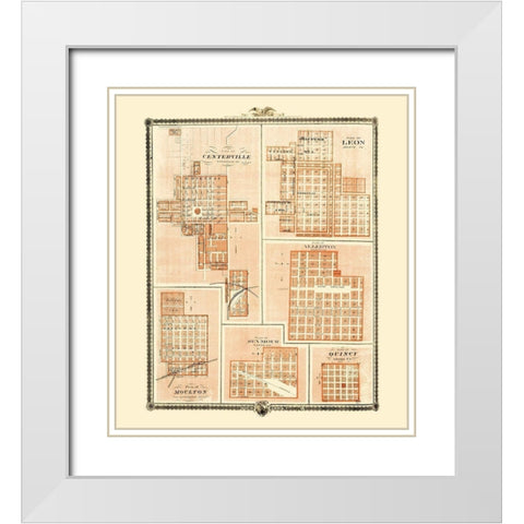 Centerville, Leon, Allerton, Seymour, Quincy Iowa White Modern Wood Framed Art Print with Double Matting by Andreas