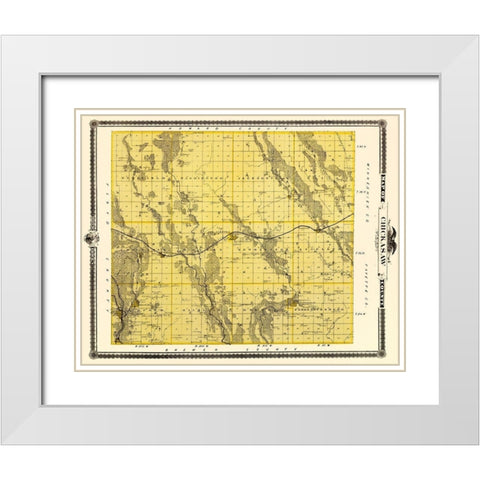Chickasaw Iowa Landowner - Andreas 1874 White Modern Wood Framed Art Print with Double Matting by Andreas