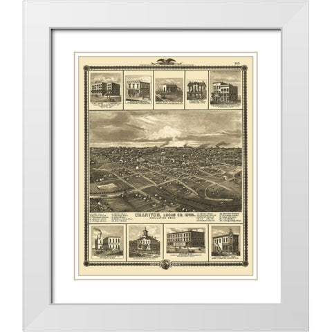 Chariton Iowa - Andreas 1875 White Modern Wood Framed Art Print with Double Matting by Andreas