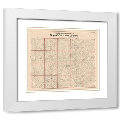 Crawford County Iowa - McHenry 1898  White Modern Wood Framed Art Print with Double Matting by McHenry