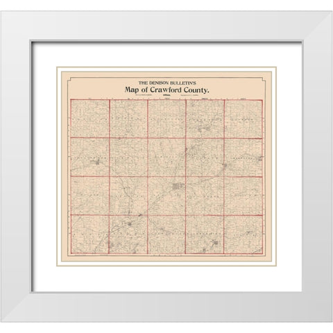 Crawford County Iowa - McHenry 1898  White Modern Wood Framed Art Print with Double Matting by McHenry