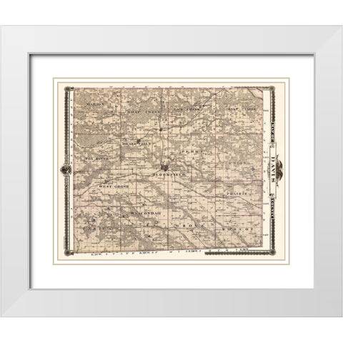 Davie Iowa Landowner - Andreas 1875 White Modern Wood Framed Art Print with Double Matting by Andreas
