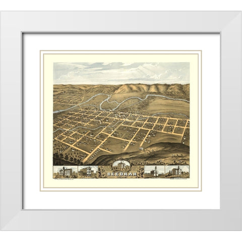 Decorah Iowa - Ruger 1870 White Modern Wood Framed Art Print with Double Matting by Ruger
