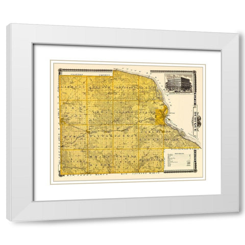 Dubuque Iowa Landowner - Andreas 1874 White Modern Wood Framed Art Print with Double Matting by Andreas