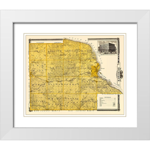 Dubuque Iowa Landowner - Andreas 1874 White Modern Wood Framed Art Print with Double Matting by Andreas