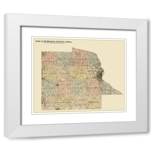 Dubuque County Iowa -  Hixson 1900  White Modern Wood Framed Art Print with Double Matting by Hixson