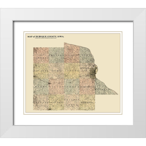 Dubuque County Iowa -  Hixson 1900  White Modern Wood Framed Art Print with Double Matting by Hixson