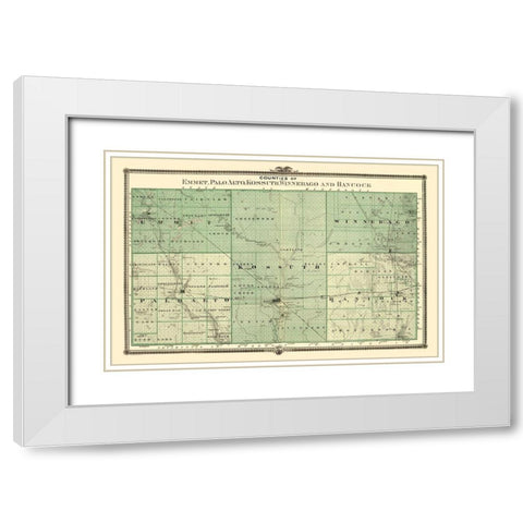 Palo Alto Iowa Landowner - Andreas 1874 White Modern Wood Framed Art Print with Double Matting by Andreas