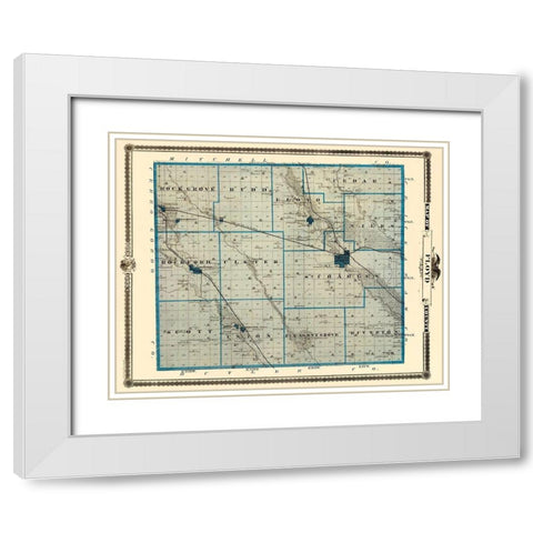 Floyd Iowa Landowner - Andreas 1874 White Modern Wood Framed Art Print with Double Matting by Andreas