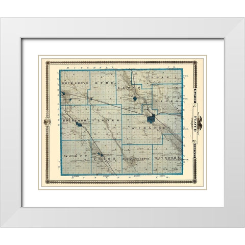 Floyd Iowa Landowner - Andreas 1874 White Modern Wood Framed Art Print with Double Matting by Andreas