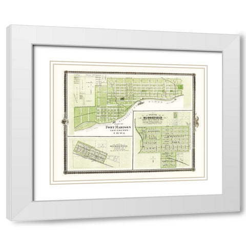 Fort Madison, Mechanicsville, Bloomfield Iowa White Modern Wood Framed Art Print with Double Matting by Andreas