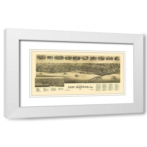 Fort Madison Iowa - Wellge 1889 White Modern Wood Framed Art Print with Double Matting by Wellge
