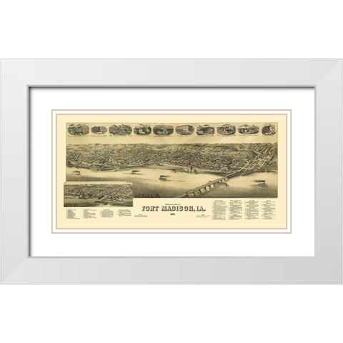 Fort Madison Iowa - Wellge 1889 White Modern Wood Framed Art Print with Double Matting by Wellge