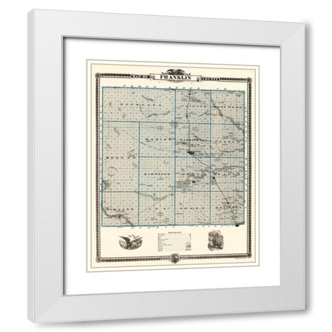 Franklin Iowa Landowner - Andreas 1874 White Modern Wood Framed Art Print with Double Matting by Andreas