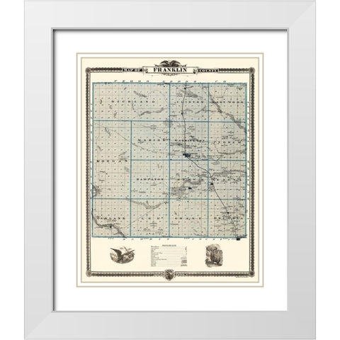 Franklin Iowa Landowner - Andreas 1874 White Modern Wood Framed Art Print with Double Matting by Andreas