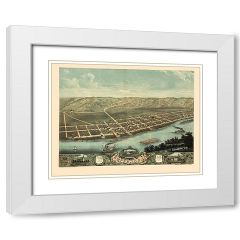 Guttenberg Iowa - Ruger 1869 White Modern Wood Framed Art Print with Double Matting by Ruger