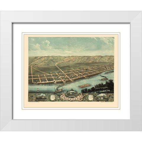 Guttenberg Iowa - Ruger 1869 White Modern Wood Framed Art Print with Double Matting by Ruger