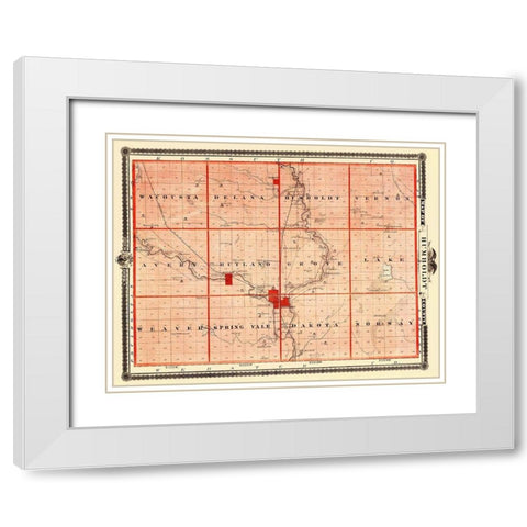 Humboldt Iowa Landowner - Andreas 1874 White Modern Wood Framed Art Print with Double Matting by Andreas