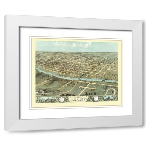 Iowa City Iowa - Ruger 1868 White Modern Wood Framed Art Print with Double Matting by Ruger