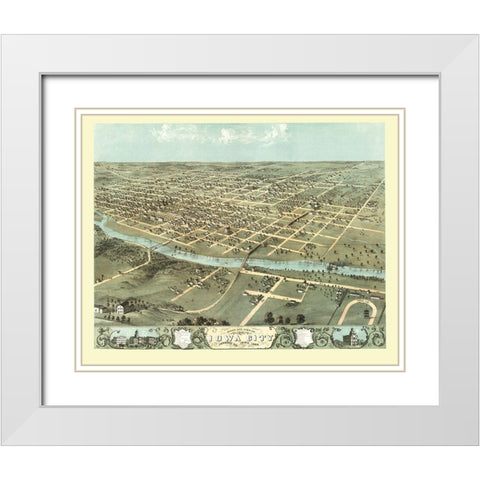 Iowa City Iowa - Ruger 1868 White Modern Wood Framed Art Print with Double Matting by Ruger