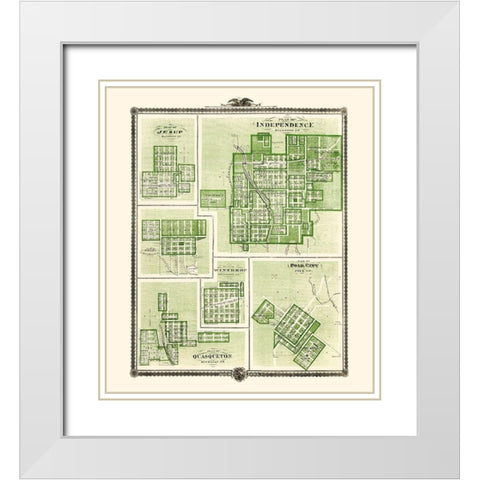 Jesup, Independence, Delhi Iowa Landowner White Modern Wood Framed Art Print with Double Matting by Andreas