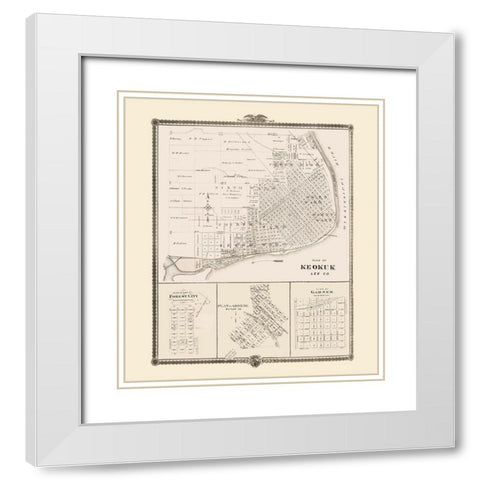 Keokuk, Forest City, Greene, Garner Iowa White Modern Wood Framed Art Print with Double Matting by Andreas