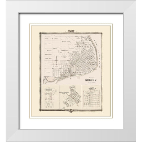 Keokuk, Forest City, Greene, Garner Iowa White Modern Wood Framed Art Print with Double Matting by Andreas