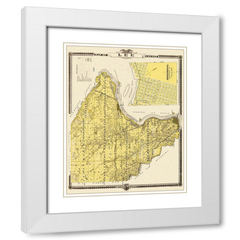 Lee Iowa - Shober 1875 White Modern Wood Framed Art Print with Double Matting by Shober