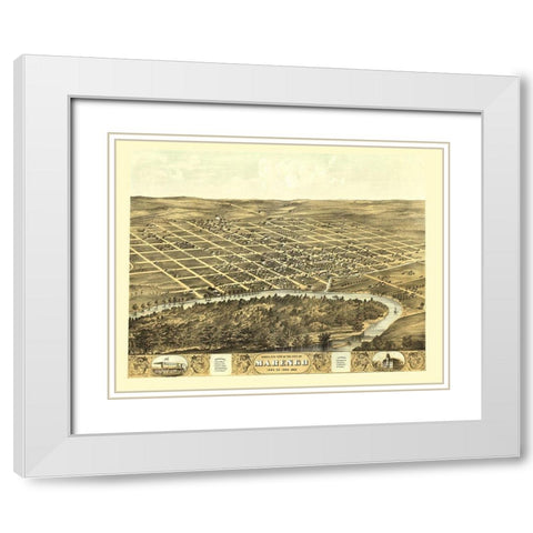 Marengo Iowa - Ruger 1868 White Modern Wood Framed Art Print with Double Matting by Ruger