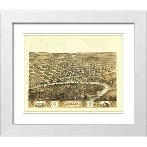 Marengo Iowa - Ruger 1868 White Modern Wood Framed Art Print with Double Matting by Ruger