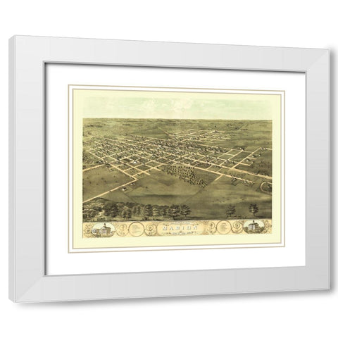 Marion Iowa - Ruger 1868 White Modern Wood Framed Art Print with Double Matting by Ruger