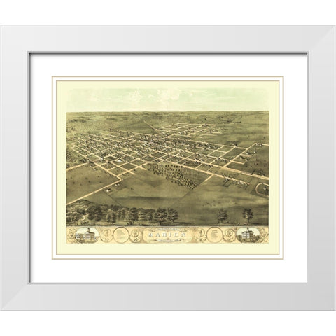 Marion Iowa - Ruger 1868 White Modern Wood Framed Art Print with Double Matting by Ruger